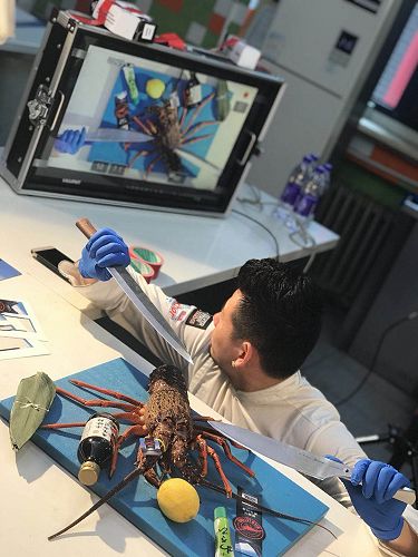 Chef Li preparing to film.