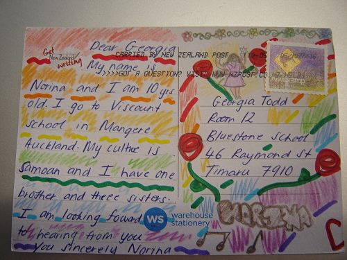 Georgia's postcard from Norina.