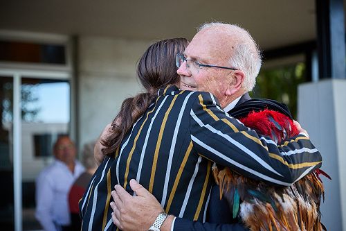 Students embrace Mr Lander