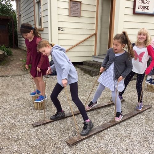 Highly collaborative outdoor toys from the  past.