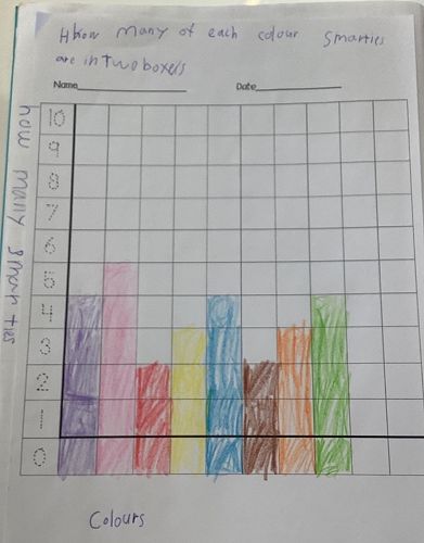 Dada transferred her tally mark data onto a graph.