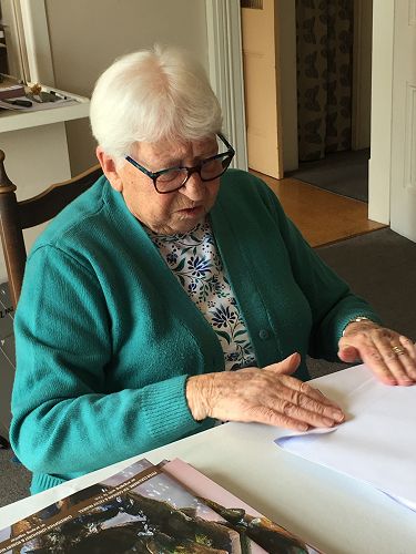 Shirley Curran packing the November 2022 issue. (31 Oct 2022)