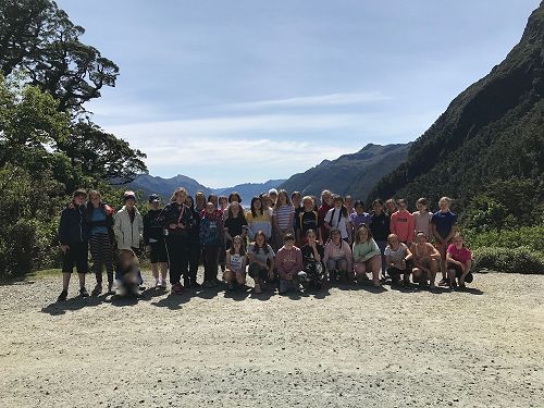 Year 8 group at the top of Wilmott Pass