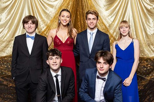 French exchange students with their partners at the year 12 Formal