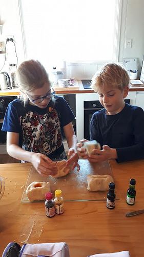 Samantha and Leo Mundy are busy in the kitchen