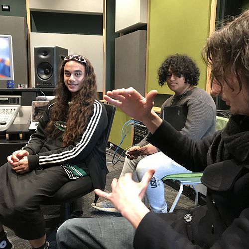 Te Kahui and Lewis getting some feedback from Dr Mike