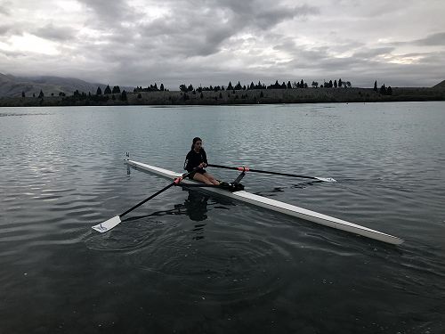 Laura Sammut heading out for the Under 17 single