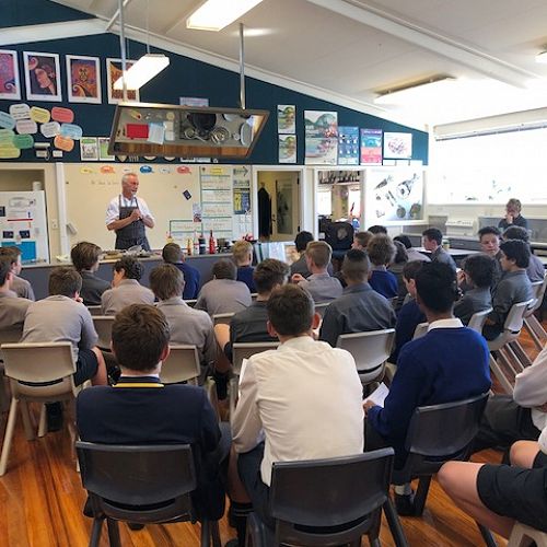 Steve Le Corre presenting to our Food Technology/Hospitality Students