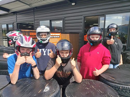 The Fast Go Karting group are ready to go!