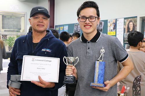 Kane Tahu was awarded a trophy for outstanding excellence in Hockey and then won the Captain of the Year major award