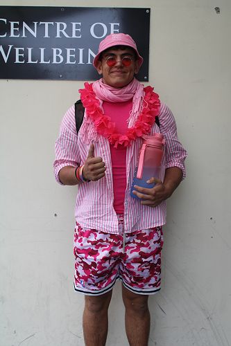 Thumbs up for anti-bulling message: Head prefect Christian Ioane.