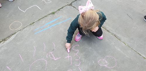Chalk words and numbers