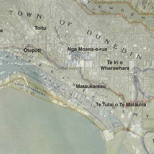 Town of Dunedin map with Māori names superimposed
