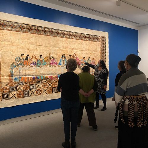 The Last Kai (2022), tapa artwork by Tui Emma Gillies and Sulieti Fieme’a Burrows MNZM