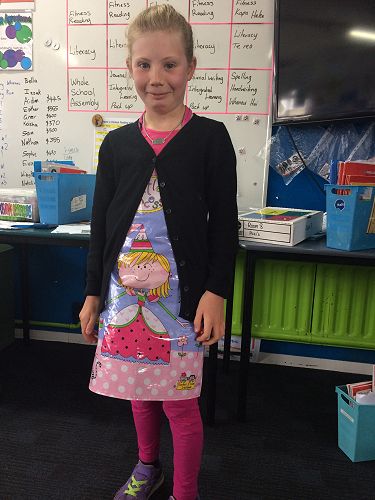 Olivia dressed in her book character costume