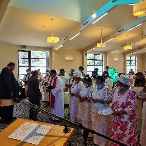 Rev & Mrs Leli, family and supporters for Induction.