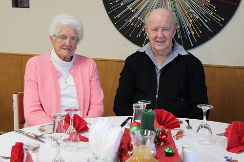 Ethel Bacon and Martin Campbell enjoy the mid Chri