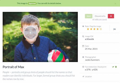 Auto face detection and focal point