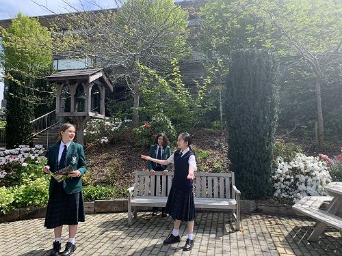 Students practicing their play