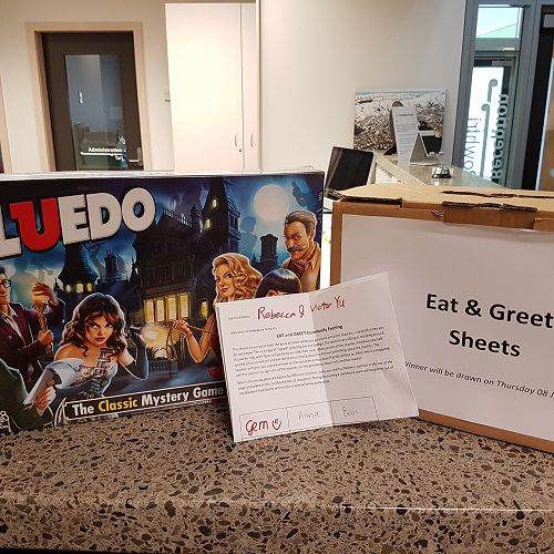 Congratulations to Victor and Rebecca who won our Eat and Greet prize draw!