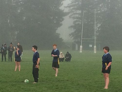 Our seniors getting ready to make a play  at the Inter-schools Touch Tournament 2017