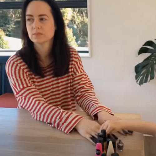 Amelia looks as if she is really enjoying having her nails done during lockdown!