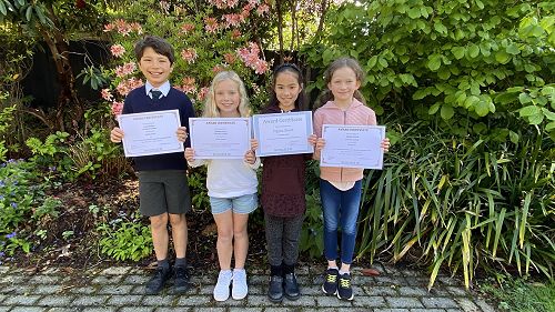 Year 4 Chinese calligraphy winners and excellent student