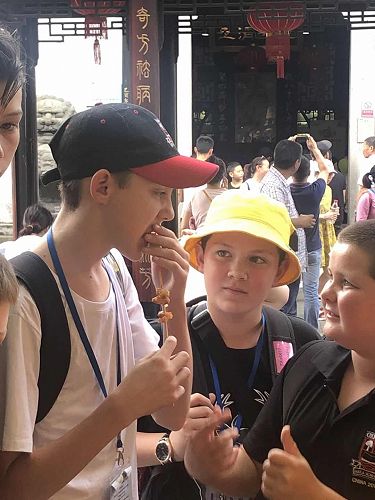 Trying out new foods at the Market