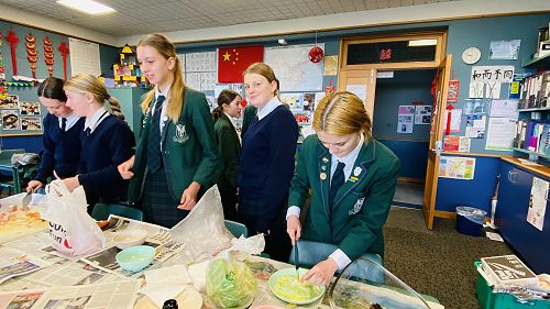 Year 9 Chinese class cooking noddles