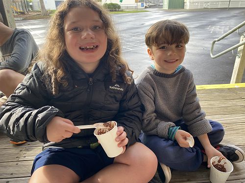 Enjoying eating Koko Laisa!