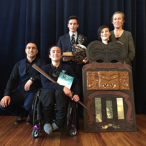 Tūmai and Kiringāua with their family. From left, Komene Cassidy, Kiringāua, Tūmai, Te Atarau and Paulette Tamati-Elliffe.