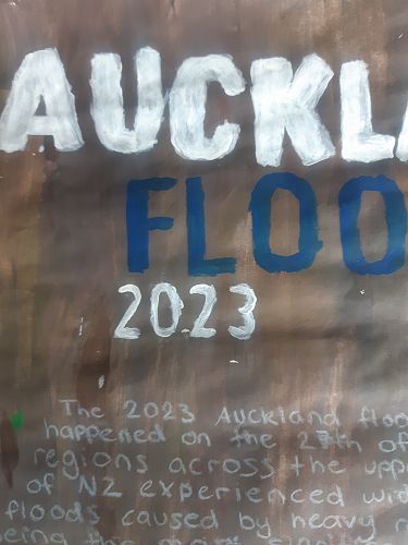 Year 10 artworks based on natural disasters from
Aotearoa.