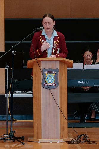 Pippa Thomson led the karakia