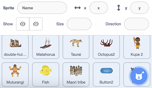 Here are some of our sprites (characters) that we coded and added.