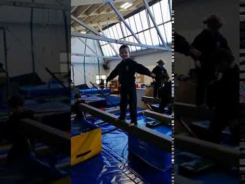 Video: James walking across the beam.
