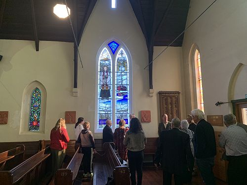 Admiring a significant addition to All Saints' Dunedin North.