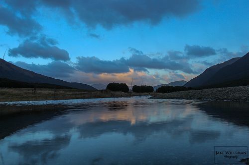 Evening light - and a glimpse of blue sky