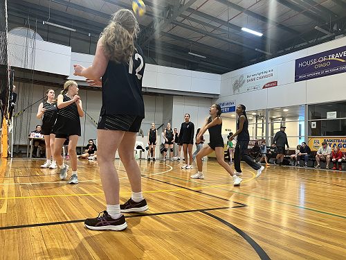 Year 8 Columba Spikers Team in action