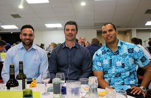 Johnny Leo'o, Hamish Barclay and Marques Whippy (Canterbury Rams)