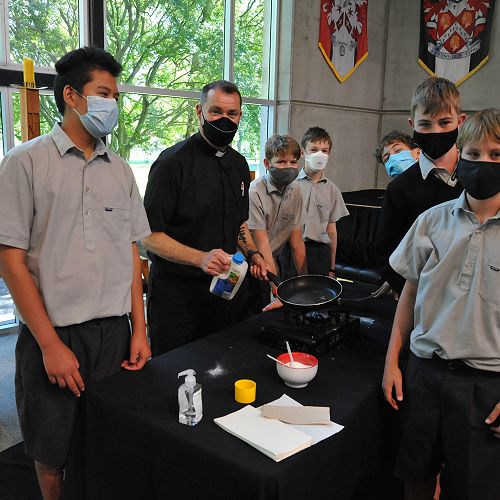 Revd Peter Rickman's Year 9 class make pancakes