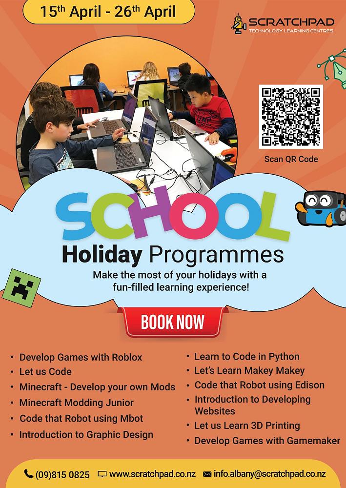 Scratchpad School Holiday Programme — Newsletter Term 1, Week 7