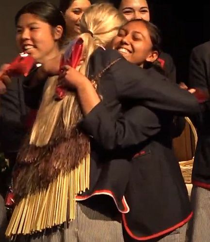 Amiria Tikao congratulating Hawwa Niyaz