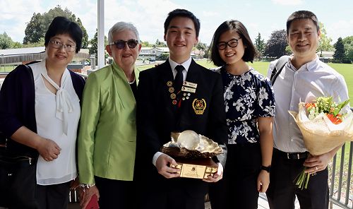 The Lin family with Mrs Ann Bennett