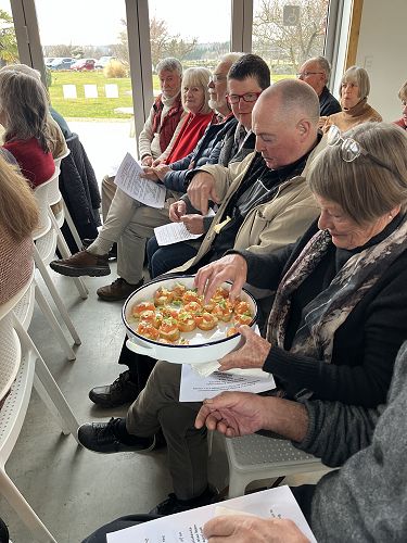 Olive Oil Cooking Demo at the Packing Shed, Clyde - Olive Oil Powder on Salmon Crustini
