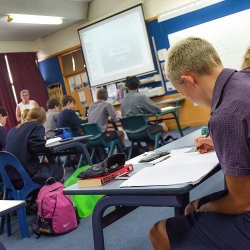 students learning in classroom