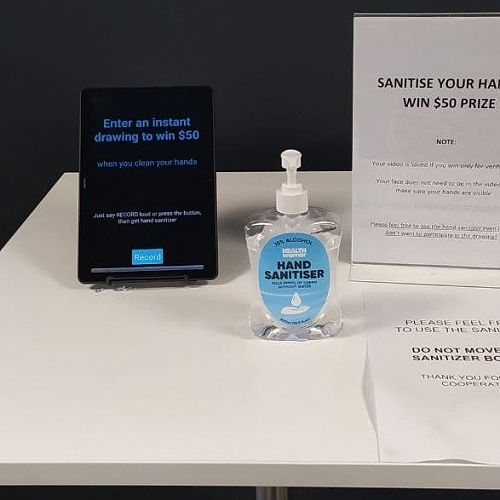 Testing gamification of hand sanitization