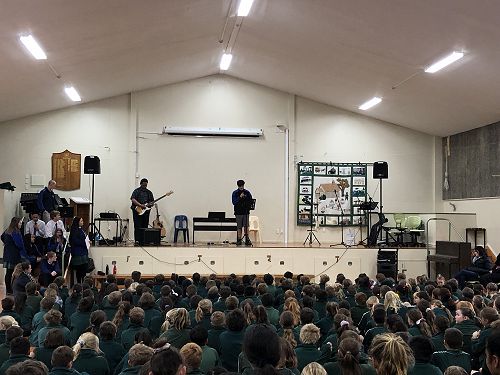 Ethan Andersen performing at Waipukurau Primary School