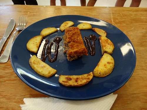 Loaf of meat with wedges