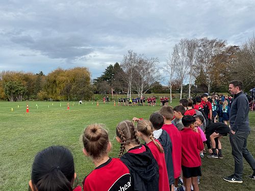 Supporters watching on