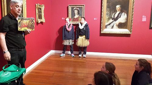 John Neumegen with Ruby Nicolson and Rainny Li.